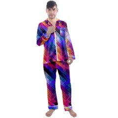 Abstract Background Colorful Pattern Men s Satin Pajamas Long Pants Set by Bajindul