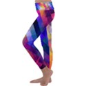 Abstract Background Colorful Pattern Kids  Lightweight Velour Classic Yoga Leggings View2