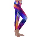 Abstract Background Colorful Pattern Kids  Lightweight Velour Classic Yoga Leggings View3