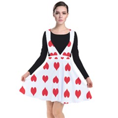 Heart Red Love Valentines Day Plunge Pinafore Dress by Bajindul