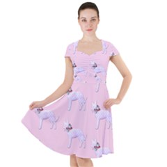 Dogs Pets Animation Animal Cute Cap Sleeve Midi Dress by Bajindul