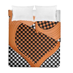 Heart Chess Board Checkerboard Duvet Cover Double Side (full/ Double Size) by Bajindul