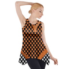 Heart Chess Board Checkerboard Side Drop Tank Tunic by Bajindul