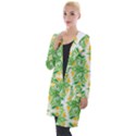 Green Pattern Retro Wallpaper Hooded Pocket Cardigan View1