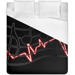 Music Wallpaper Heartbeat Melody Duvet Cover (california King Size) by Bajindul