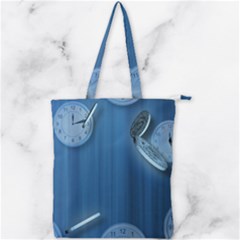 Time Clock Watch Hours Double Zip Up Tote Bag by Bajindul