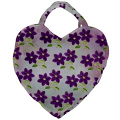 Purple Flower Giant Heart Shaped Tote by Bajindul