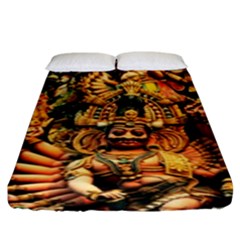 Sculpture Art Temple Tower Fitted Sheet (king Size) by Pakrebo