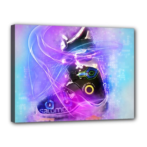 Ski Boot Ski Boots Skiing Activity Canvas 16  X 12  (stretched) by Pakrebo