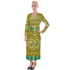 Mandala In Peace And Feathers Velvet Maxi Wrap Dress by pepitasart