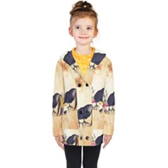 Funny Coutan With Flowers Kids  Double Breasted Button Coat by FantasyWorld7