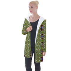 Divine Flowers Striving To Reach Universe Longline Hooded Cardigan by pepitasart