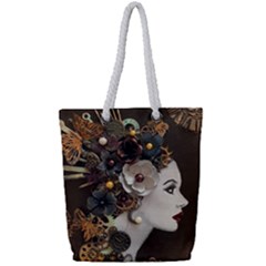 Mechanical Beauty  Full Print Rope Handle Tote (small) by CKArtCreations