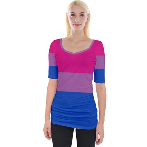 Bisexual Pride Flag Bi Lgbtq Flag Wide Neckline Tee by lgbtnation