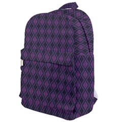 Argyle Dark Pink Black Pattern Classic Backpack by BrightVibesDesign