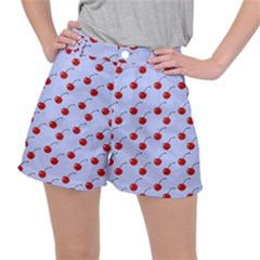 Kawaii Cherries Blue Pattern Ripstop Shorts by snowwhitegirl