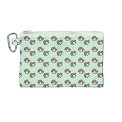 Kawaii Dougnut Green Pattern Canvas Cosmetic Bag (medium) by snowwhitegirl