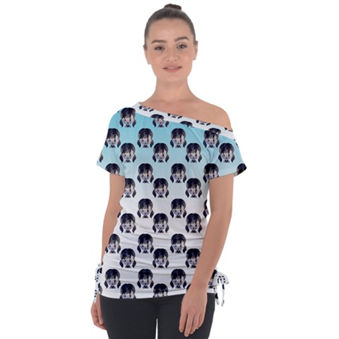 Forest Girl Gradient Blue Tie-up Tee by snowwhitegirl