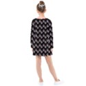 Kawaii Dougnut Black Pattern Kids  Long Sleeve Dress View2