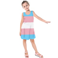 Transgender Pride Flag Kids  Sleeveless Dress by lgbtnation