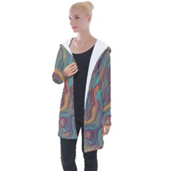 Colorful Sketch Longline Hooded Cardigan by bloomingvinedesign