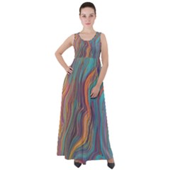 Colorful Sketch Empire Waist Velour Maxi Dress by bloomingvinedesign