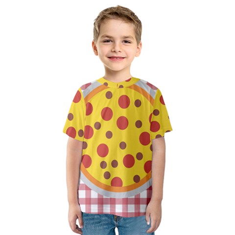 Pizza Table Pepperoni Sausage Copy Kids  Sport Mesh Tee by Nexatart