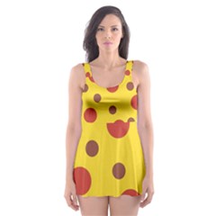 Pizza Table Pepperoni Sausage Copy Skater Dress Swimsuit by Nexatart