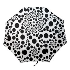 Dot Dots Round Black And White Folding Umbrellas by Nexatart