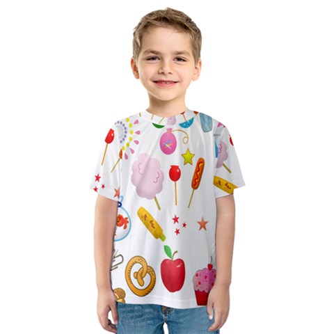 Summer Fair Food Goldfish Kids  Sport Mesh Tee by Nexatart