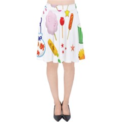 Summer Fair Food Goldfish Velvet High Waist Skirt by Nexatart