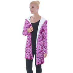 Happy Florals  Giving  Peace Ornate Longline Hooded Cardigan by pepitasart