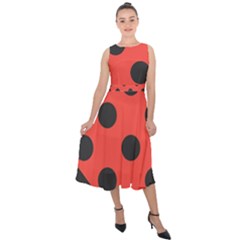 Bug Cubism Flat Insect Pattern Midi Tie-back Chiffon Dress by BangZart