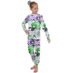 Horse Animal World Green Kids  Long Sleeve Set  by BangZart