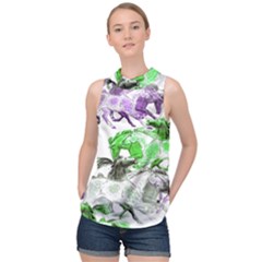 Horse Animal World Green High Neck Satin Top by BangZart