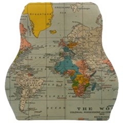 World Map Vintage Car Seat Velour Cushion  by BangZart