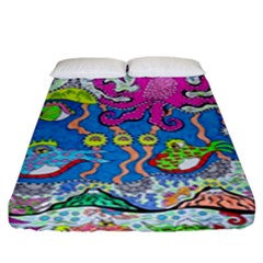 Supersonic Volcanic Fish Sonar Submarine Fitted Sheet (king Size) by chellerayartisans