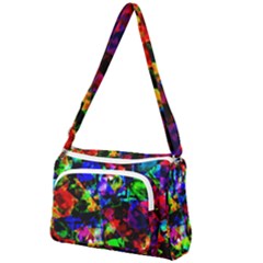 Multicolored Abstract Print Front Pocket Crossbody Bag by dflcprintsclothing