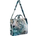 White Tiger Square Shoulder Tote Bag View2