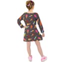 Hot Summer Months - Frozen Treats Pattern Kids  Long Sleeve Velvet Dress View2