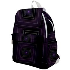 Fractal Square Modern Purple Top Flap Backpack by Pakrebo