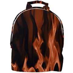 Smoke Flame Abstract Orange Red Mini Full Print Backpack by Pakrebo