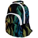 Smoke Rainbow Colors Colorful Fire Rounded Multi Pocket Backpack View1