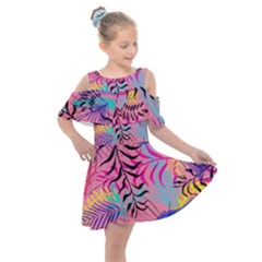 Leaves Kids  Shoulder Cutout Chiffon Dress by Sobalvarro