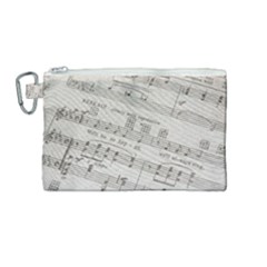 Sheet Music Paper Notes Antique Canvas Cosmetic Bag (medium) by Pakrebo