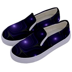 Fractal Colors Pattern Abstract Kids  Canvas Slip Ons by Pakrebo