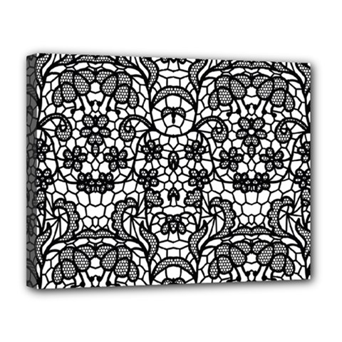 Lace Seamless Pattern With Flowers Canvas 14  X 11  (stretched) by Sobalvarro