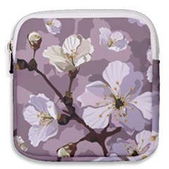 Peach Blossom Seamless Pattern Vector Mini Square Pouch by Sobalvarro