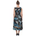 Birds In The Nature Midi Tie-Back Chiffon Dress View2