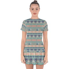 Tribal Drop Hem Mini Chiffon Dress by Sobalvarro